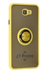 Mey İthalat®  Samsung Galaxy J7 Prime Kılıf Montreal Yüzüklü Silikon Kapak - Sarı