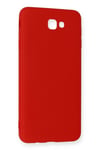 Mey İthalat®  Samsung Galaxy J7 Prime Kılıf Nano içi Kadife Silikon - Kırmızı