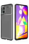 Mey İthalat®  Samsung Galaxy M31S Kılıf Auto Focus Karbon Kapak - Siyah