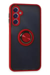 Mey İthalat®  Samsung Galaxy M34 5G Kılıf Montreal Yüzüklü Silikon Kapak - Kırmızı