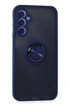 Mey İthalat®  Samsung Galaxy M34 5G Kılıf Montreal Yüzüklü Silikon Kapak - Lacivert