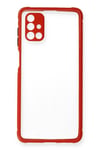 Mey İthalat®  Samsung Galaxy M51 Kılıf Miami Şeffaf Silikon - Kırmızı