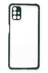 Mey İthalat®  Samsung Galaxy M51 Kılıf Miami Şeffaf Silikon - Koyu Yeşil