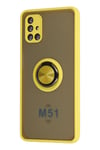 Mey İthalat®  Samsung Galaxy M51 Kılıf Montreal Yüzüklü Silikon Kapak - Sarı