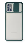 Mey İthalat®  Samsung Galaxy M51 Kılıf Palm Buzlu Kamera Sürgülü Silikon - Yeşil