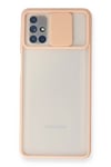Mey İthalat®  Samsung Galaxy M51 Kılıf Palm Buzlu Kamera Sürgülü Silikon - Pembe