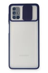 Mey İthalat®  Samsung Galaxy M51 Kılıf Palm Buzlu Kamera Sürgülü Silikon - Lacivert