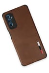 Mey İthalat®  Samsung Galaxy M52 5G Kılıf Loop Deri Silikon - Kahverengi
