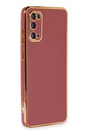 Mey İthalat®  Samsung Galaxy S20 Kılıf Volet Silikon - Kırmızı