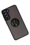 Mey İthalat®  Samsung Galaxy S21 FE Kılıf Montreal Yüzüklü Silikon Kapak - Siyah