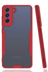 Mey İthalat®  Samsung Galaxy S21 FE Kılıf Platin Silikon - Kırmızı