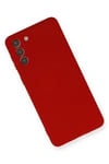Mey İthalat®  Samsung Galaxy S21 Plus Kılıf Nano içi Kadife Silikon - Kırmızı