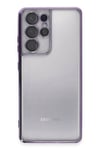 Mey İthalat®  Samsung Galaxy S21 Ultra Kılıf  Lensli Silikon - Mor