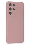 Mey İthalat®  Samsung Galaxy S21 Ultra Kılıf Nano içi Kadife Silikon - Pudra