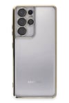 Mey İthalat®  Samsung Galaxy S21 Ultra Kılıf  Lensli Silikon - Gold