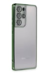 Mey İthalat®  Samsung Galaxy S21 Ultra Kılıf  Lensli Silikon - Yeşil