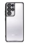 Mey İthalat®  Samsung Galaxy S21 Ultra Kılıf  Lensli Silikon - Siyah