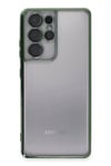Mey İthalat®  Samsung Galaxy S21 Ultra Kılıf  Lensli Silikon - Yeşil