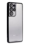 Mey İthalat®  Samsung Galaxy S21 Ultra Kılıf  Lensli Silikon - Siyah