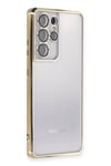 Mey İthalat®  Samsung Galaxy S21 Ultra Kılıf  Lensli Silikon - Gold