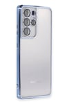 Mey İthalat®  Samsung Galaxy S21 Ultra Kılıf  Lensli Silikon - Açık Mavi
