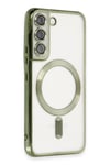 Mey İthalat®  Samsung Galaxy S22 Kılıf Kross Magneticsafe Kapak - Koyu Yeşil