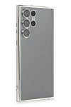 Mey İthalat®  Samsung Galaxy S22 Ultra Kılıf  Lensli Silikon - Gümüş