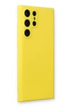 Mey İthalat®  Samsung Galaxy S22 Ultra Kılıf Nano içi Kadife Silikon - Sarı