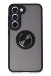 Mey İthalat®  Samsung Galaxy S23 Kılıf Montreal Yüzüklü Silikon Kapak - Siyah