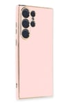 Mey İthalat®  Samsung Galaxy S23 Ultra Kılıf Volet Silikon - Pembe