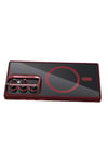 Mey İthalat®  Samsung Galaxy S23 Ultra Remim Lensli Magsafe Standlı Kapak - Bordo