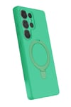 Mey İthalat®  Samsung Galaxy S23 Ultra Regal Magsafe Standlı Kapak - Yeşil