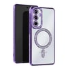 Mey İthalat®  Samsung Galaxy S24 FE Joke Simli Magneticsafe Kılıf - Derin Mor