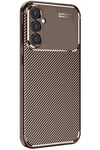 Mey İthalat®  Samsung Galaxy S24 FE Kılıf Auto Focus Karbon Kapak - Kahverengi