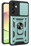 Mey İthalat®  Samsung Galaxy S24 FE Pars Lens Yüzüklü Silikon - Yeşil
