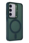 Mey İthalat®  Samsung Galaxy S24 Flet Lens Magsafe Kapak - Koyu Yeşil