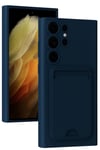 Mey İthalat®  Samsung Galaxy S24 Ultra Kılıf Kelvin Kartvizitli Silikon - Lacivert
