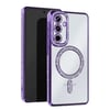 Mey İthalat®  Samsung Galaxy S25 Edge Joke Simli Magneticsafe Kılıf - Derin Mor