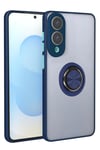 Mey İthalat®  Samsung Galaxy S25 Edge Kılıf Montreal Yüzüklü Silikon Kapak - Lacivert