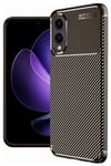 Mey İthalat®  Samsung Galaxy S25 Edge Kılıf Auto Focus Karbon Kapak - Kahverengi
