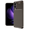 Mey İthalat®  Samsung Galaxy S25 Edge Kılıf Auto Focus Karbon Kapak - Kahverengi