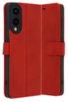 Mey İthalat®  Samsung Galaxy S25 Edge Trend S Plus Kapaklı Kılıf - Kırmızı
