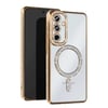 Mey İthalat®  Samsung Galaxy S25 Kılıf Joke Simli Magneticsafe Kılıf - Gold