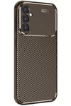 Mey İthalat®  Samsung Galaxy S25 Plus Kılıf Auto Focus Karbon Kapak - Kahverengi