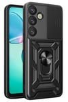 Mey İthalat®  Samsung Galaxy S25 Plus Kılıf Pars Lens Yüzüklü Silikon - Siyah