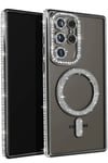 Mey İthalat®  Samsung Galaxy S25 Ultra Kılıf Joke Simli Magneticsafe Kılıf - Siyah