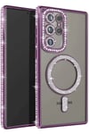 Mey İthalat®  Samsung Galaxy S25 Ultra Kılıf Joke Simli Magneticsafe Kılıf - Derin Mor