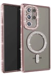 Mey İthalat®  Samsung Galaxy S25 Ultra Kılıf Joke Simli Magneticsafe Kılıf - Pembe