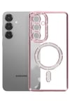 Mey İthalat®  Samsung Galaxy S26 Plus Joke Simli Magneticsafe Kılıf - Pembe