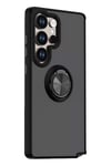 Mey İthalat®  Samsung Galaxy S26 Ultra Montreal Yüzüklü Silikon Kapak - Siyah